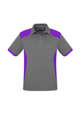 Men's Rival Polo in Silver and Purple, size 3XL, featuring a bold design, UPF protection, and a convenient pocket.