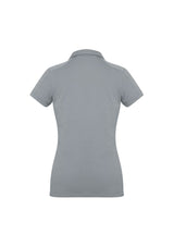 Silver Ladies Profile Polo in size 16, featuring BIZ COOL™ fabric, UPF protection, and stylish Y-line placket.