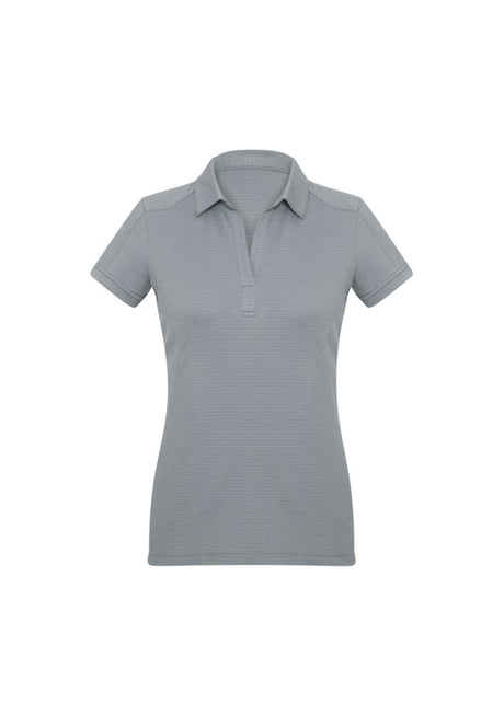 Silver Ladies Profile Polo, Size 12, featuring BIZ COOL™ fabric, UPF protection, and a stylish Y-line placket.