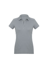 Ladies Profile Polo in Silver, size 16, featuring breathable fabric, flattering fit, and UPF protection for style and comfort.