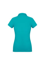 Teal Ladies Profile Polo from Biz Collection, size 18, featuring breathable fabric, Y-line placket, and a stylish design.