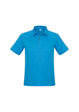 Cyan Mens Profile Polo in 5XL, made of BIZ COOL™ fabric, features breathable comfort and stylish design with a pocket.