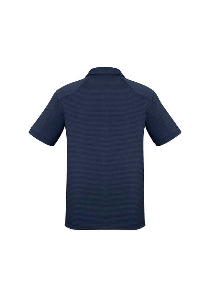 Men's navy polo in 5XL, made of breathable BIZ COOL™ fabric with a stylish design and practical pocket. Great for casual and professional wear.