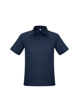 Men's navy profile polo in size M, featuring breathable BIZ COOL™ fabric, tailored fit, and stylish details.