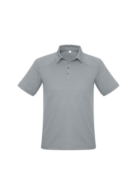 Men's silver polo shirt in XL from Biz Collection, crafted with breathable BIZ COOL™ fabric and featuring stylish details.