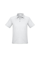 Men's Profile Polo in white, size L; features BIZ COOL™ fabric, UPF sun protection, and stylish shoulder stitching.