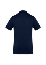 Ladies Aero Polo in navy, size 18, features lightweight fabric, UPF protection, and a stylish heathered pattern for comfort.