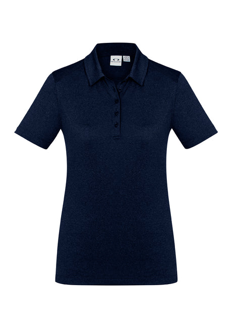 Navy Ladies Aero Polo in size 20 from Biz Collection, featuring moisture-wicking, UPF protection, and a stylish heathered design.