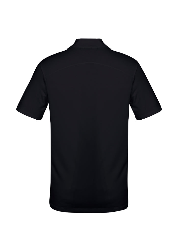 Mens Aero Polo in Solid Black, 2XL size, featuring lightweight, breathable fabric with anti-shrink properties for all-day comfort.