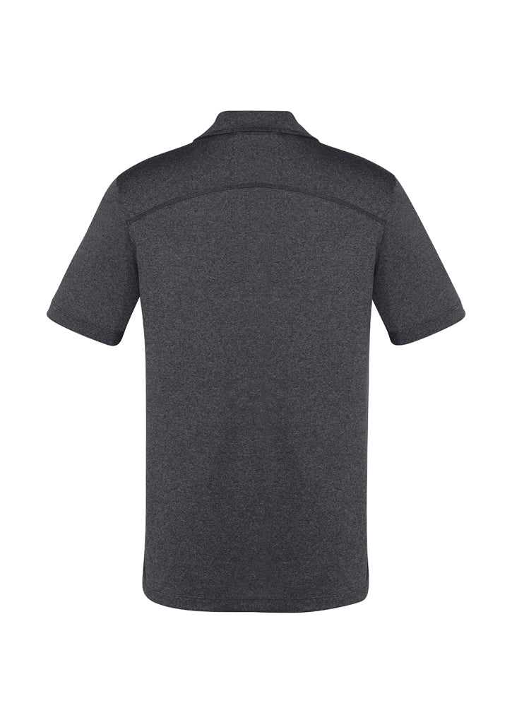 Men's Aero Polo in charcoal, size M; lightweight, comfortable, with UPF protection and heathered pattern for casual style.