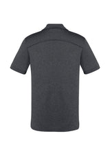 Men's Aero Polo in charcoal, size M; lightweight, comfortable, with UPF protection and heathered pattern for casual style.