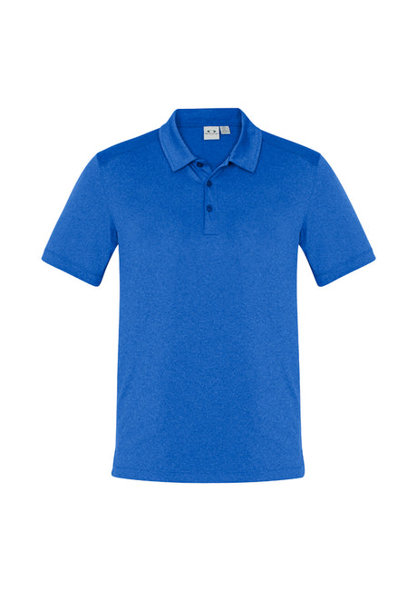 Mens Aero Polo in Electric Blue, size L, features a soft micro polyester blend, modern pattern, and mobility-enhancing seams.