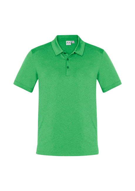 Lime green Men's Aero Polo in 3XL with breathable fabric, heathered pattern, flat-locked seams, and stylish collar from Biz Collection.