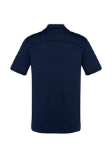 Mens Aero Polo in navy, size 3XL, featuring soft micro polyester fabric, stylish heathered pattern, and a convenient pocket.