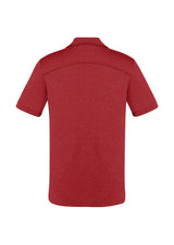 Men's Aero Polo in vibrant red, size 5XL, featuring lightweight fabric, UPF protection, and stylish heathered marle pattern.