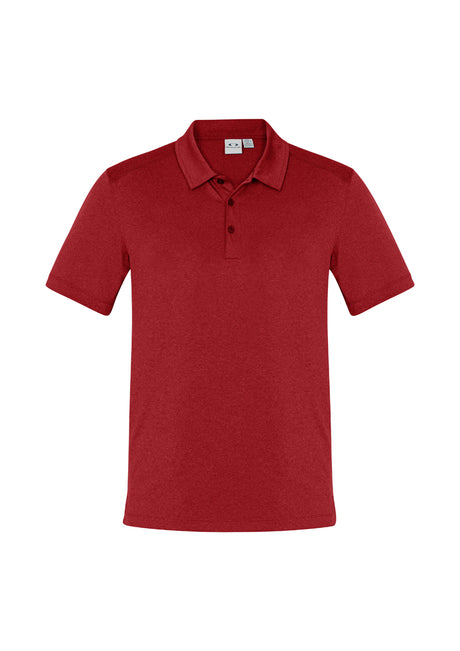 Men's Aero Polo in red, size XL, featuring lightweight moisture-wicking fabric, tailored collar, and heathered marle texture.