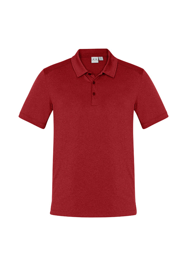 Mens Aero Polo in vibrant red, size 3XL, featuring breathable fabric, UV protection, and stylish heathered design.
