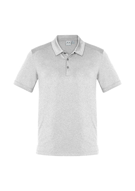 Mens Aero Polo in Silver, 5XL, featuring lightweight, breathable fabric and a stylish heathered marle pattern for modern comfort.