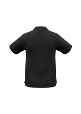 Black Men's Oceana Polo from Biz Collection, size S, featuring a stylish knitted collar, pockets, and UPF protection.