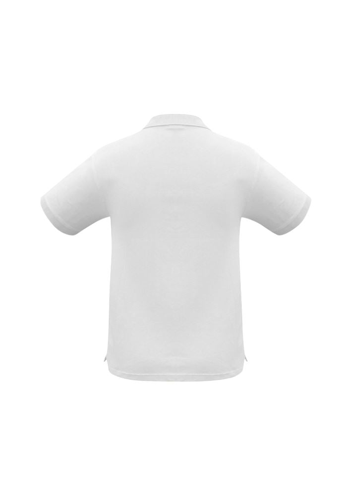 Men's Oceana Polo in white, size 5XL, featuring knitted collar, soft cotton blend, and excellent UPF for sun protection.