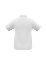 Men's Oceana Polo in white, size 5XL, featuring knitted collar, soft cotton blend, and excellent UPF for sun protection.
