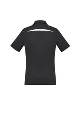 Stylish black and white Ladies Sonar Polo, size 24, featuring breathable fabric, modern collar, and unique design accents.