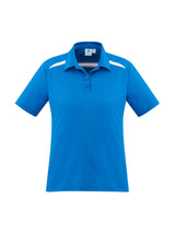 Ladies Sonar Polo in Royal and White, Size 12, stylish with breathable fabric, modern collar, and excellent UPF protection.