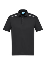 Men's Sonar Polo in Black/White, Size XL, featuring breathable fabric, spliced panels, and a loose pocket for casual style.