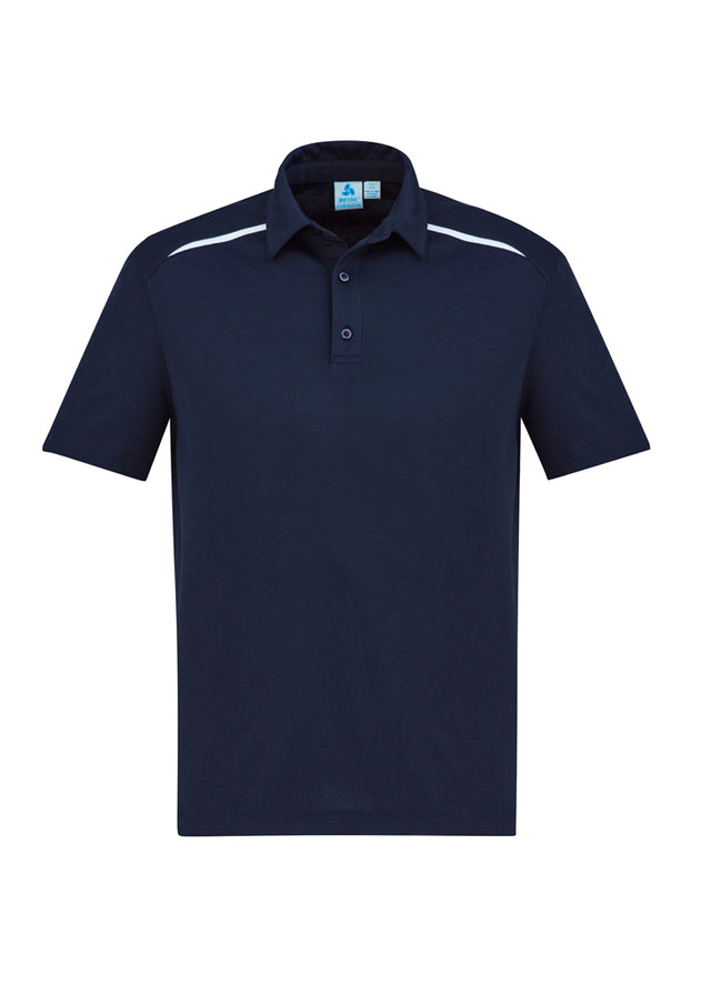 Mens Sonar Polo in navy/white, size XS, featuring breathable fabric, modern design, and practical pocket for stylish comfort.