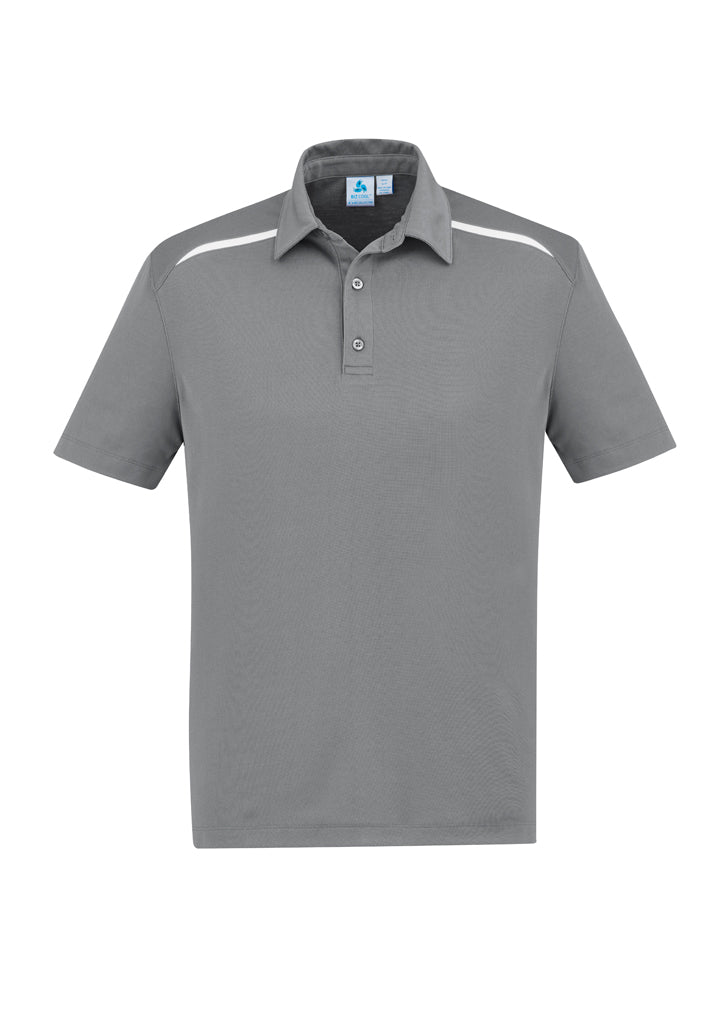 Mens Sonar Polo in Silver/White, 5XL, featuring breathable fabric, stylish design, and modern collar for comfort and versatility.