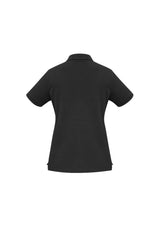 Ladies Oceana Polo in black, size 6; features premium cotton blend, stylish placket, and UV protection for versatile wear.
