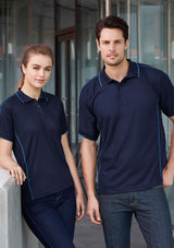 Ladies Resort Polo in Cherry/Maroon, Size 18, featuring breathable fabric, raglan sleeves, and elegant design details.