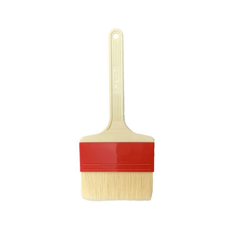 Premium pastry brush with a 100mm ivory plastic handle, reinforced bristles, and heat resistance up to 120°C for baking.