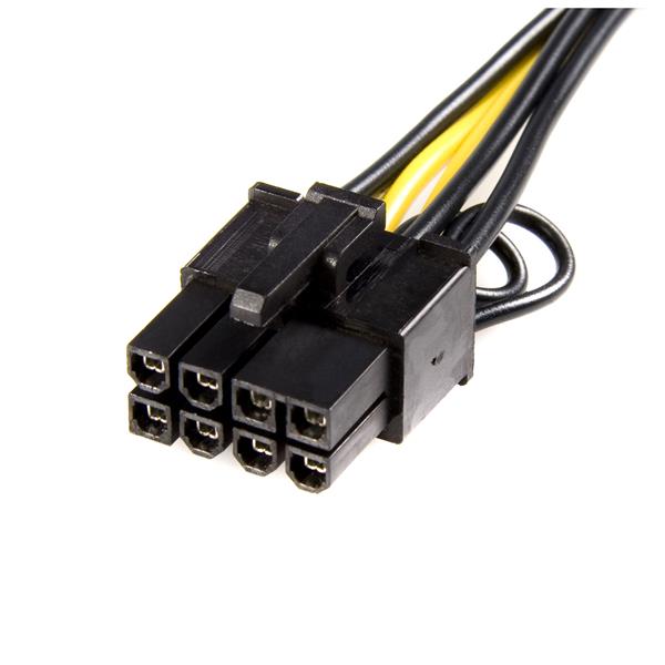 PCI Express 6 pin to 8 pin power adapter cable for connecting 6-pin PSU to 8-pin graphics cards, enhancing performance.