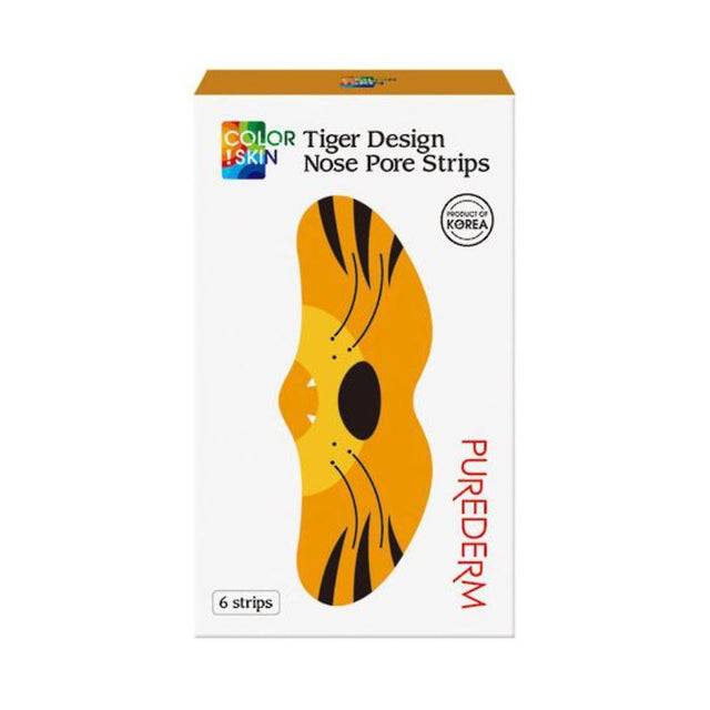 Purederm Nose Pore Strips with fun tiger design, effectively unclogging pores for clearer, smoother skin.
