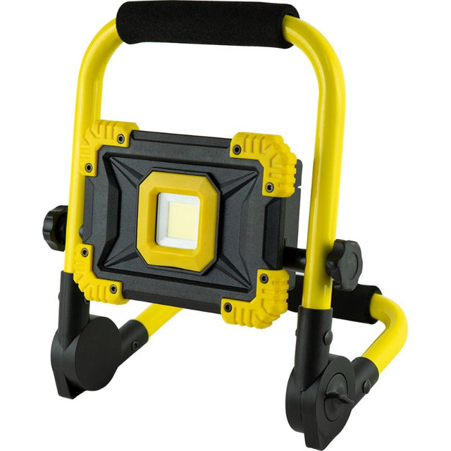 ProEquip Portable LED Work Light providing 2100 lumens, IP54 weather-resistant, 360-degree adjustable, rechargeable battery.