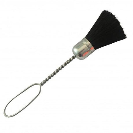 Durable petrol wash brush with wire handle and fibre fill bristles for effective engine cleaning and maintenance.