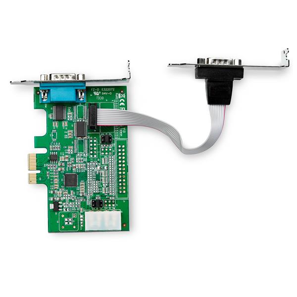 2 Port RS232 Serial Adapter Card PCIe, featuring 16950 UART for high-speed device connectivity up to 921.4Kbps.