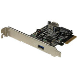 2-Port USB 3.1 PCIe card with 10Gbps speed, featuring one internal and one external USB-A port for enhanced connectivity.