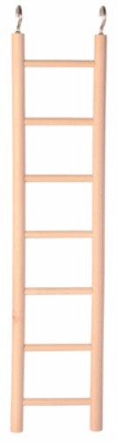 Wooden bird ladder with 7 rungs, 28cm high, perfect for climbing and play in small to medium bird cages.