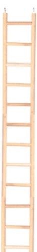 Wooden bird ladder with 12 rungs, 60cm long, enhances habitats for climbing and play for pet birds like parrots and budgies.