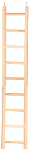 Wooden 9-rung bird ladder (45cm) designed for medium birds, promoting exercise and play in their cage.