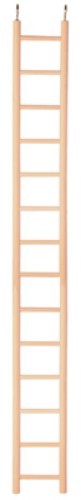 Wooden 14-rung bird ladder, 91cm long, ideal for canaries and parakeets, promoting climbing and exercise in birdcages.