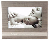 Elegant photo frame for Mum with etched words, MDF construction, measuring 19cm x 16cm, perfect for cherished memories.