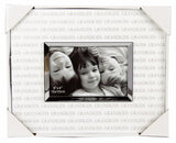 Elegant white and silver photo frame for showcasing treasured memories of grandkids, measuring 6x4 inches.