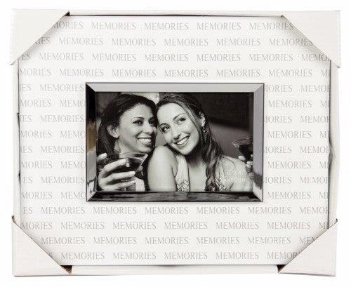 Elegant white silver photo frame for 6x4 inch photos, perfect for showcasing cherished memories in any decor.