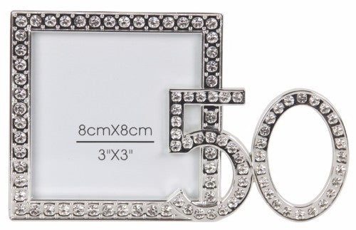 Elegant 50 Photo Frame, perfect for showcasing 3in x 3in photos with a stylish finish, ideal for any decor.