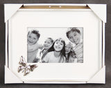 Charming 4x6 white photo frame with butterfly design, perfect for showcasing cherished memories in any decor.