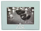 Vibrant turquoise 4x6 photo frame, perfect for showcasing memories and celebrating special occasions like a 21st birthday.