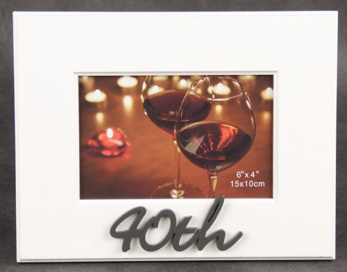 4x6 photo frame celebrating turning 40, featuring heartfelt words and an elegant open display box, perfect for cherished memories.